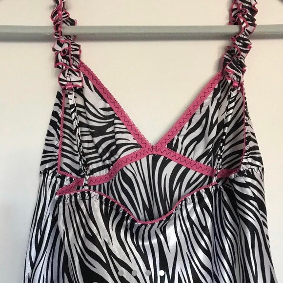 Pretty Zebra print pink lined y2k intimates dress sexy fit - Picture 6 of 6
